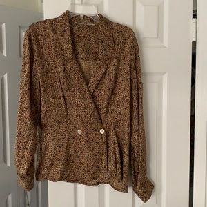 Anne Klein II 100% Silk Flower Print Blouse, Size 12